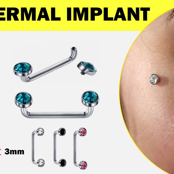 Titanium Internal Surface Barbell with CZ Crystal 14G Body Piercing for Collar, Anti Eyebrow, Third Eye, Nape, Cleavage