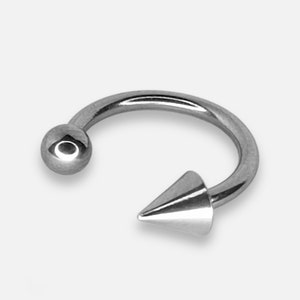 Snake Bite Piercing, Titanium CBB/CBR Horseshoe Barbell with Ball and Spike in many Colors 18G 16G 14G Septum Ring, Lip Ring, Lip Jewelry Ball + Cone