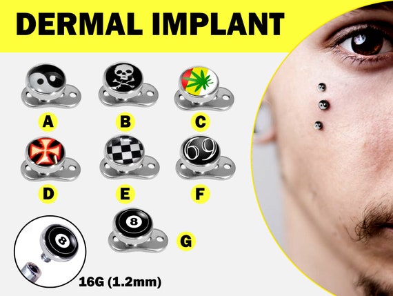 Titanium Dermal Anchor Piercing, Skin Implant Body Jewellery 16G