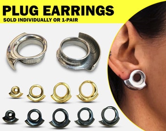 Ear Stretching Plugs Lobe Wrap Design Ear Tunnels, Flesh Tunnel, Ear Gauges - Body Piercing Size 6mm to 25mm