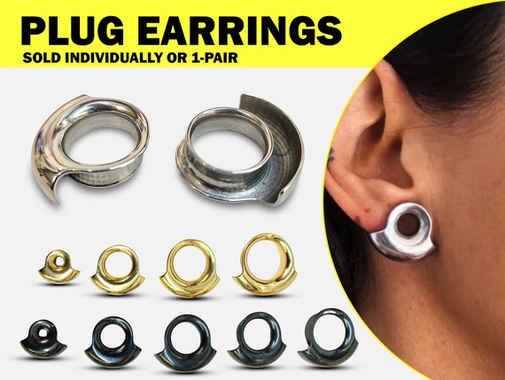 Ear Stretching Plugs Lobe Wrap Design Ear Tunnels, Flesh Tunnel, Ear Gauges - Body Piercing Size 6mm to 25mm