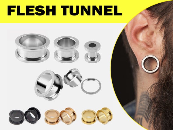 2Pcs Jellyfish Flesh Tunnels Glass Saddle Ear Plugs Ring Gauges Earring  Piercing | eBay