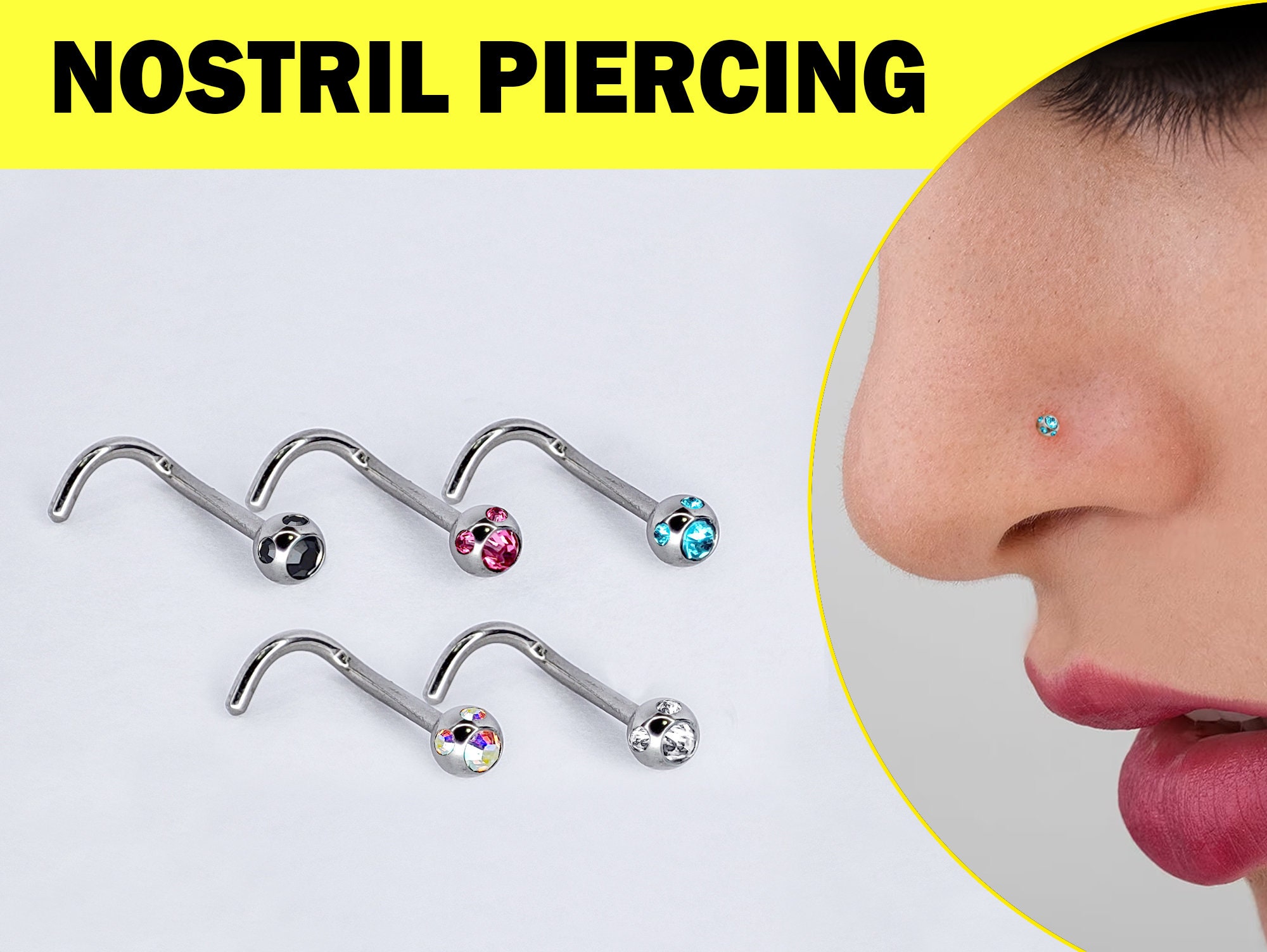 Nose piercing 2024 stud types
