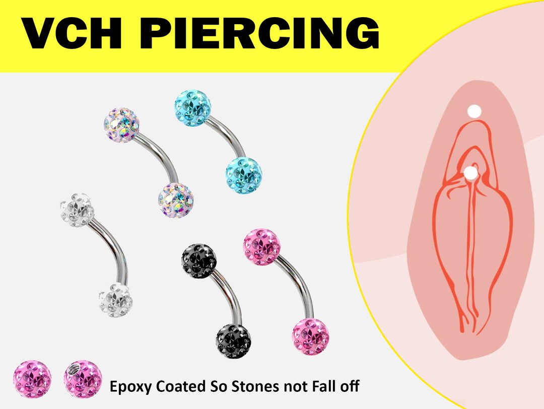 Clit Piercing, Curved Barbell, Genital Piercing Implant Grade Titanium Curved Barbell With Epoxy