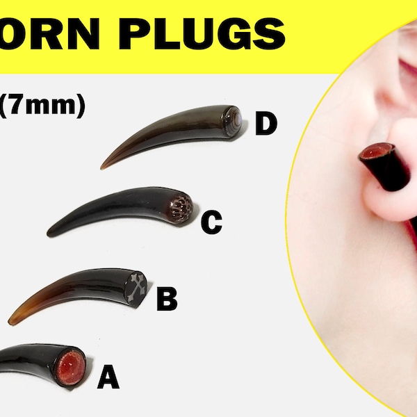 Ear Stretching Kit, Buffalo Horn Plug Earring, Claw Earrings - Ear Tapers, Expander, Ear Stretchers, Ear Gauges 1G (7mm)