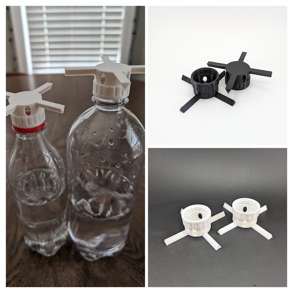 Set of 2 Self-watering microgreen soda adapter / Soda pop bottle adapter / self-watering microgreen system