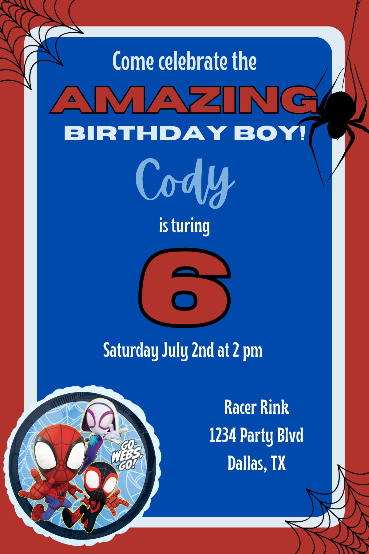 Printable Birthday Invitation | Spidey and His Amazing Friends ...