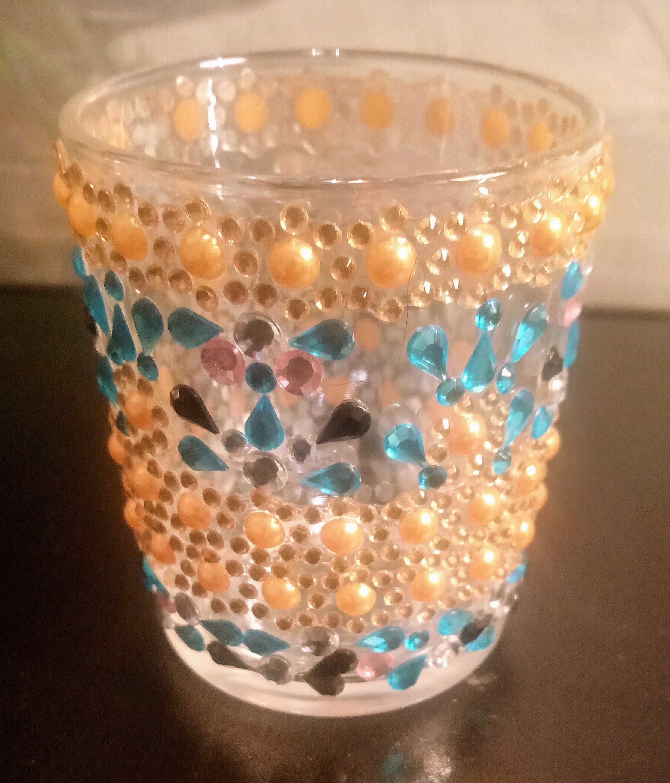 JEWELED CANDLE HOLDERS Beautiful Tealight Candle Holders. Set Etsy