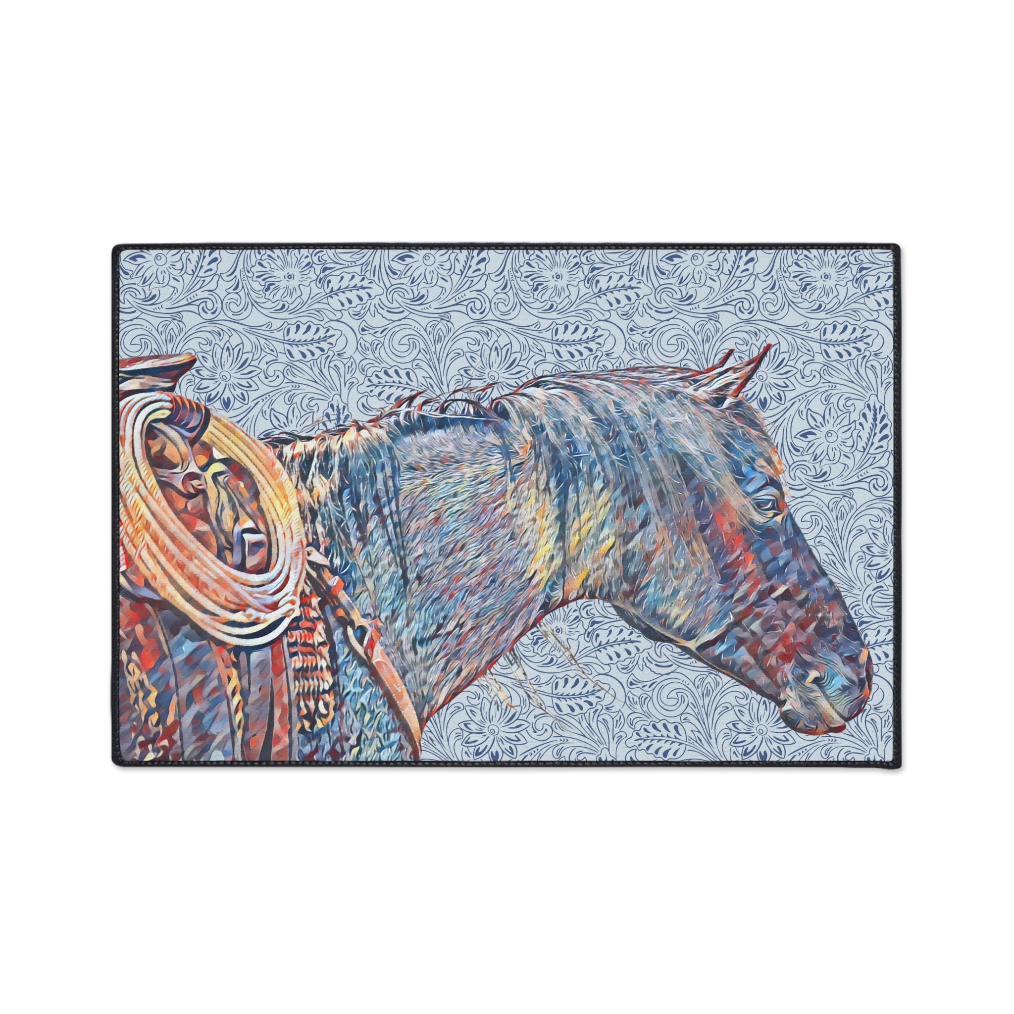 G Ranch Mat Blue Ranch Horse Heavy Duty Floor Mat - Etsy