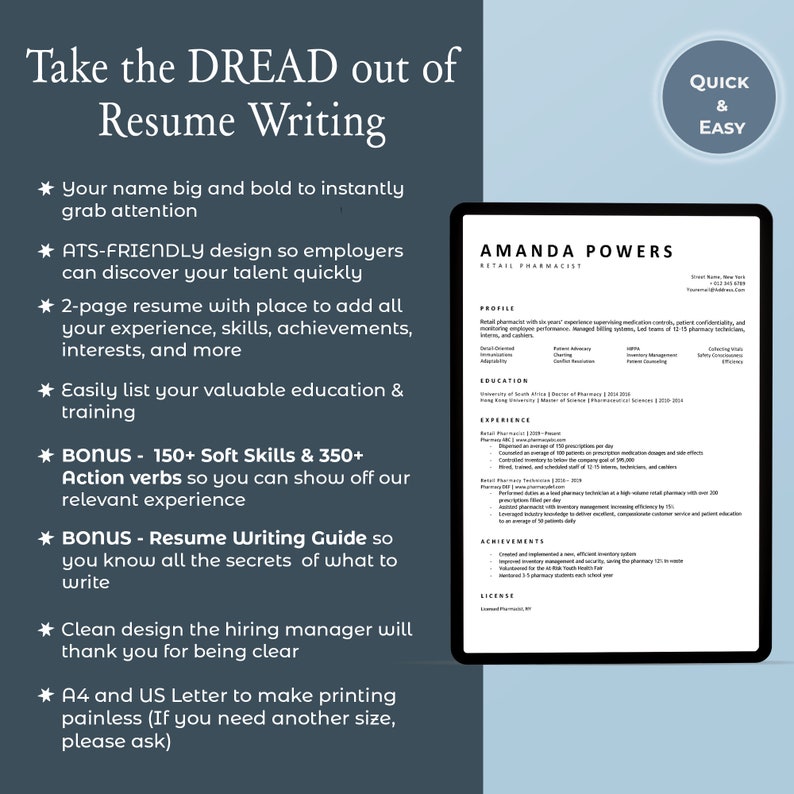 Pharmacist Modern Resume Template - Il 794xN.4809978529 Pmia 