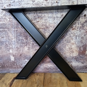 „X“ Tischbein IPN Industrial Rohstahl oder Mattschwarz