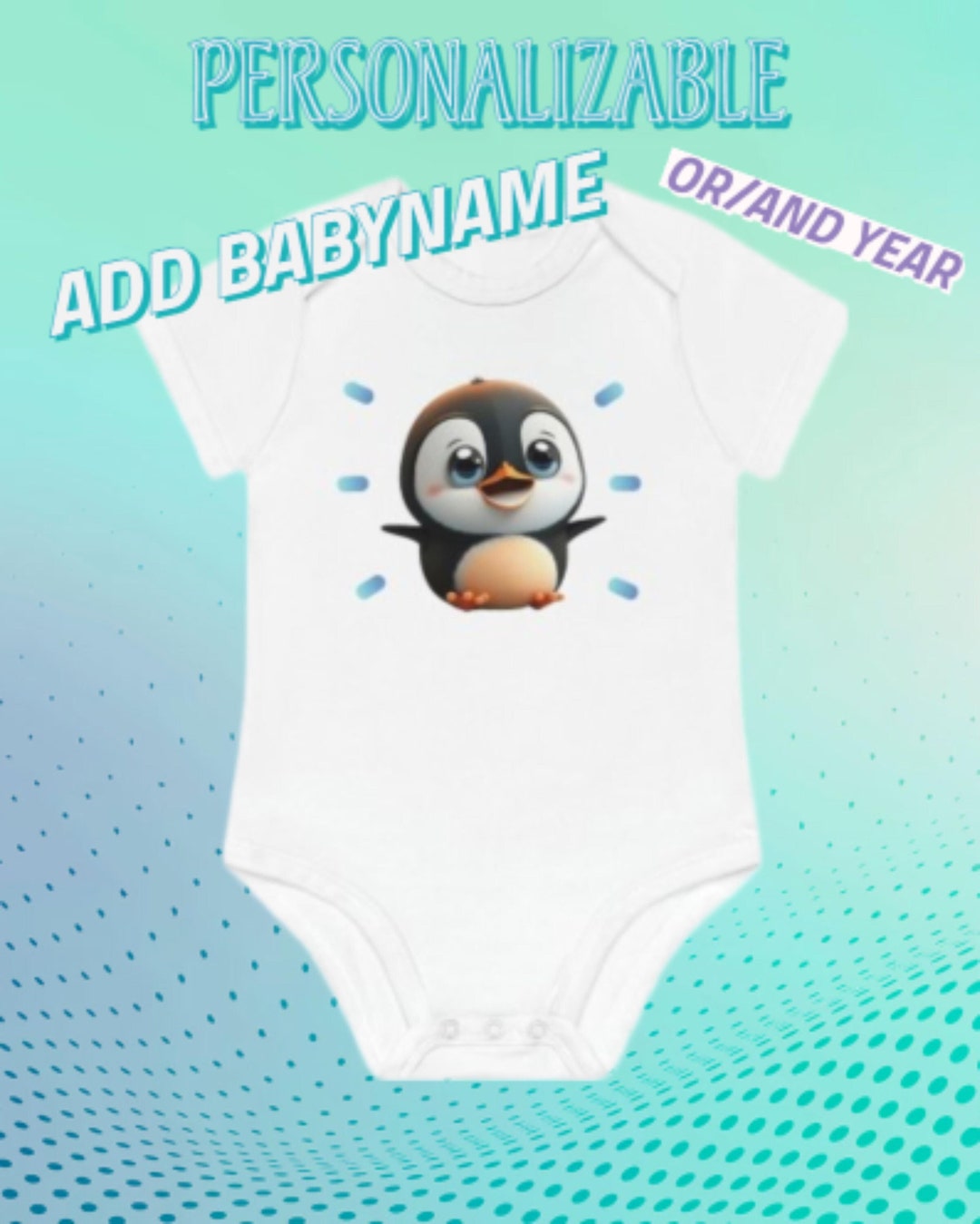 Personalizable Adorable Baby Penguin Baby Body Soft Organic Etsy