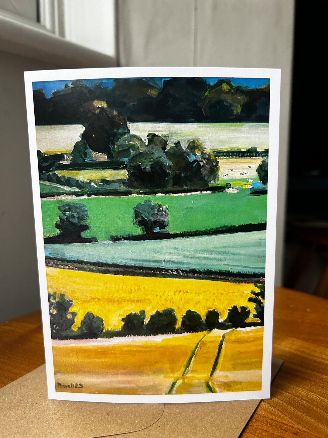 Blank Greeting Card Looking Down Walk on Malvern Hills From the