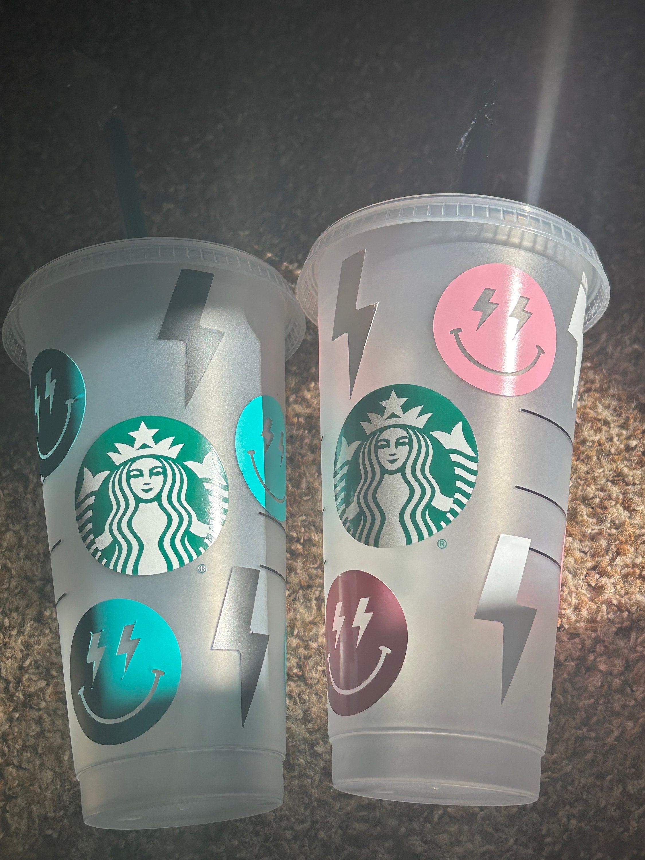 Lightning Bolt Starbucks Cup Preppy Aesthetic Coffee 