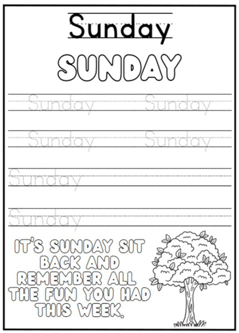 Spelling and Colouring Practice Days of the Week and Months Etsy