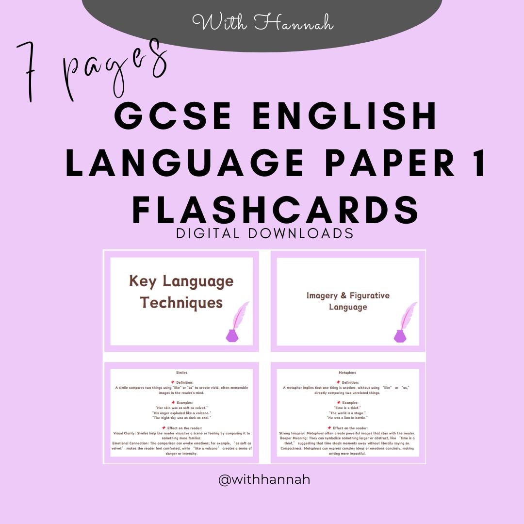 Key Language Example Key Language Techniques for GCSE English | Figurative Language ...