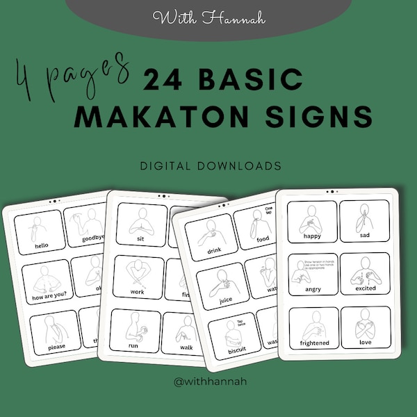 24 cartes makaton de base à télécharger numériquement - EYFS/KS1