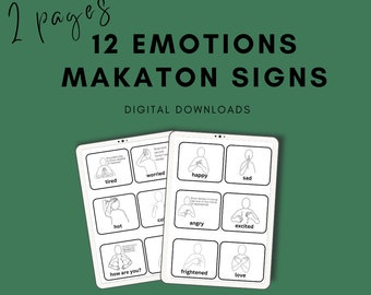 12 emotions makaton flash cards for digital download - EYFS/KS1