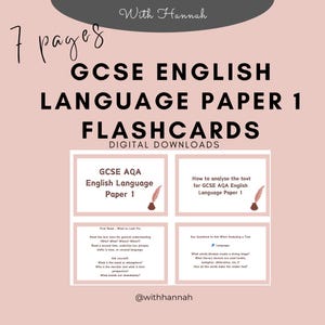 Flashcards do GCSE English Language Paper 1 | Revisão do exame AQA | Download digital em PDF