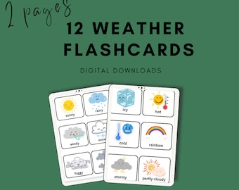 12 weerflitskaarten - digitale download - display - digitale download - klaslokaalbronnen -EYFS-KS1 -schoolbronnen-thuisschoolbronnen
