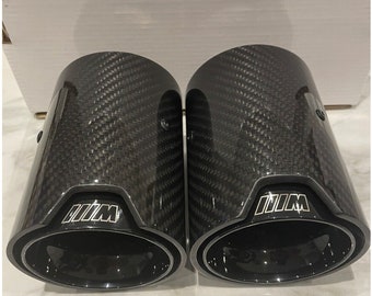 BMW M Performance Carbon Fiber Exhaust Tips Black/Silver/Blue