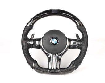 BMW F Series Carbon Fiber LED Steering wheel (Include Airbag, Paddles, Buttons, and Retains Factory Heating Function)