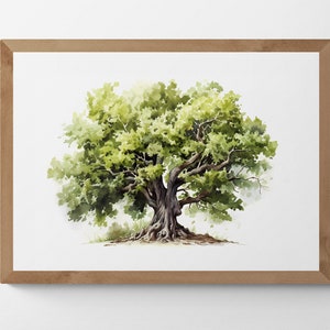 Watercolour Painting of a Mesmerizing Mulberry Tree, Printable Digital Art, Trees, Scenery, Landscape Art