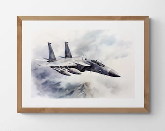 F-15 Eagle Art Print: USAF Aviation Landscape (Digital Download)