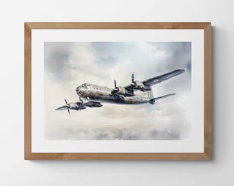 Tupolev Tu-95 Printable Digital Art - Soviet Era Bomber Plane, Downloadable Printable Landscape Digital Art, Fighter Planes, Landscape Art