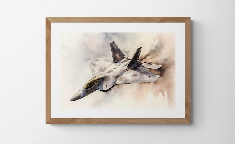 F-22 Raptor Art Print: Stealth Fighter Landscape (digital Download) - Etsy