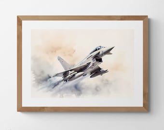 Eurofighter Typhoon Art Print: Aerospace Technology Landscape (Digital Download)
