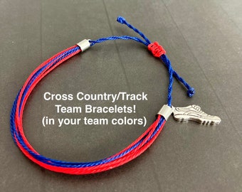 Track Bracelet, Cross Country, Sports Gift, Personalized Bracelet, Team Gift Idea, Team Swag, Running Gift, Marathon Gift, Track Team Gift