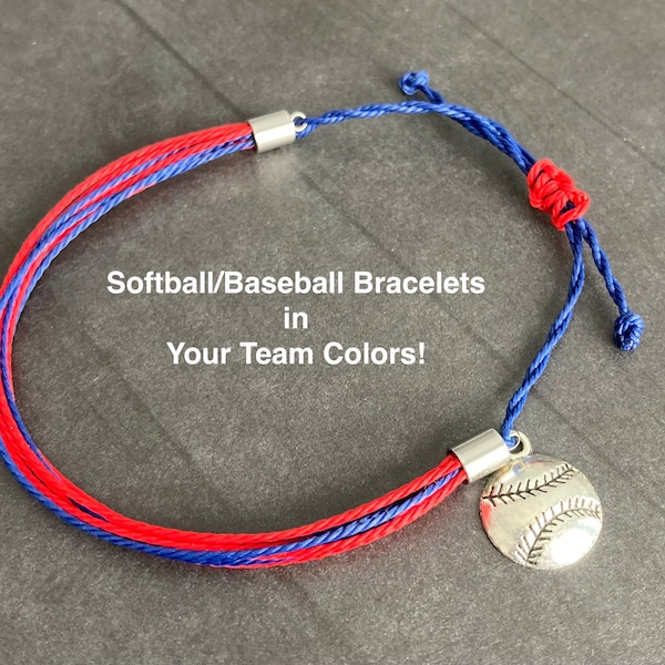 Baseball Softball Bracelet, Sports Gift, Baseball Softball Team, Personalized Bracelet, Team Gift Idea, Team Swag, Softball Gift Idea,