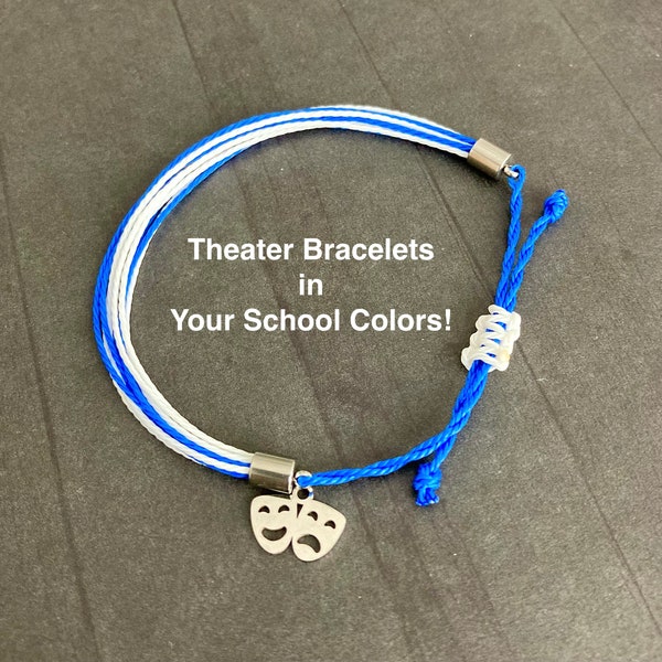 Theater Bracelets, Acting Gift, Personalized Bracelet, Theater Gift Idea, Theater Swag, Cast Party Ideas, Gifts for Cast