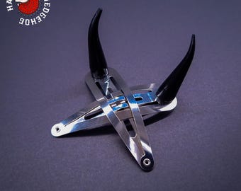 EXTRA AUROX: BLACK Horn Hair Clips