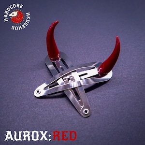 AUROX: RED Horn Hair Clips