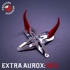 EXTRA AUROX: RED Horn Hair Clips