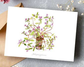 Carte-cadeau florale - illustration botanique de fleurs sauvages - carte d'anniversaire fleur