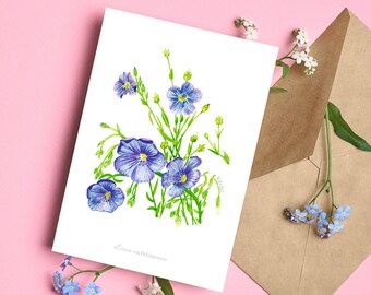 Carte de voeux fleur - notecard floral aquarelle - illustration botanique - toute carte d'occasion