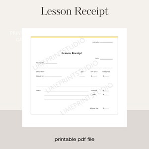Peut inclure: Un modèle de reçu de cours imprimable avec des champs pour l'instructeur, la date, la description, la quantité, le prix unitaire, le prix total, le sous-total, le paiement et le solde dû.