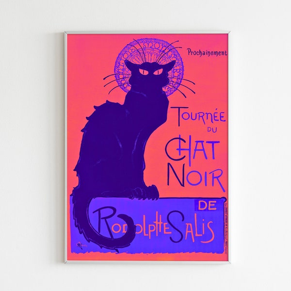 INSTANT DOWNLOAD| Tournée du Chat Noir| Pink/Purple version| Digital Download|Digital Prints | Wall Art | Printable | 18x24" | jpg, png, pdf