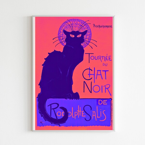 INSTANT DOWNLOAD| Tournée du Chat Noir| Pink/Purple version| Digital Download|Digital Prints | Wall Art | Printable | 16x20" | jpg, png, pdf