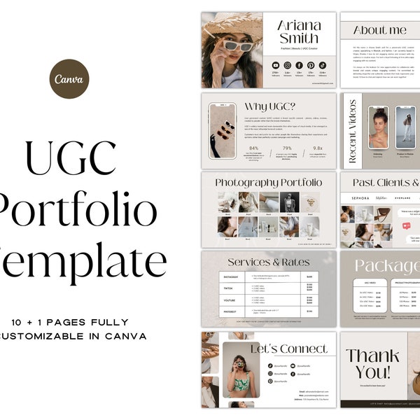 UGC Portfolio, UGC Portfolio Template, Portfolio Template, Ugc Template, UGC Creator, Ugc Media Kit, Ugc, Social Media Kit, Media Kit