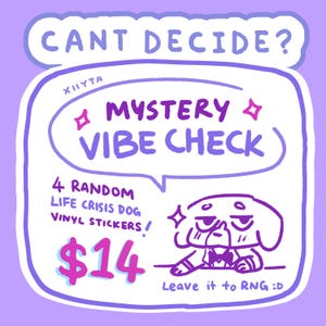 Mystery Vibe Check Life Crisis Dog Sticker Pack | 4 Randomized Vinyl Stickers
