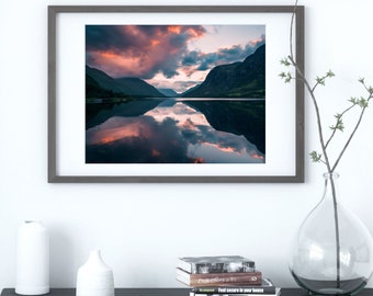 Mountain Landscape Photography Mountain Range Art for Nature Inspired Home Decor Mountain Lake Art Serene Landscape Art Sunset Photography