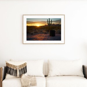 Sonoran-Wüste Kunst für Südwest Dekor Wüste Sonnenuntergang Malerei Saguaro Kaktus Kunst Natur inspiriert Kunstwerk für Wohnzimmer Natur Liebhaber Geschenk