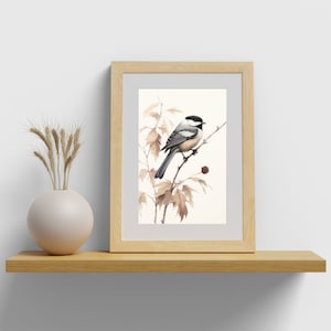 Chickadee Watercolor Bird Print of Audubon Bird of America Nature-Inspired Wildlife Wall Art Gift for Bird Lover Nature Art for Home Decor