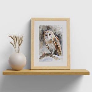 Barn Owl Watercolor Bird Print of Audubon Bird of America Nature-Inspired Artwork Gift for Bird Lover Nature Art for Home Decor