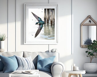Baum Schwalbe Aquarell Vogel Druck von Audubon Bird of America Natur inspiriertes Kunstwerk Geschenk für Vogelliebhaber Natur Kunst für Wohnkultur