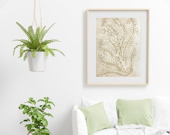 Fern Illustration Minimalist Botanical Art Gift for Plant Lover Fern Leaf Wall Art for Living Room Vintage Botanical Print Gift for Botanist